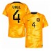 Cheap Netherlands Virgil van Dijk #4 Home Football Shirt World Cup 2022 Short Sleeve